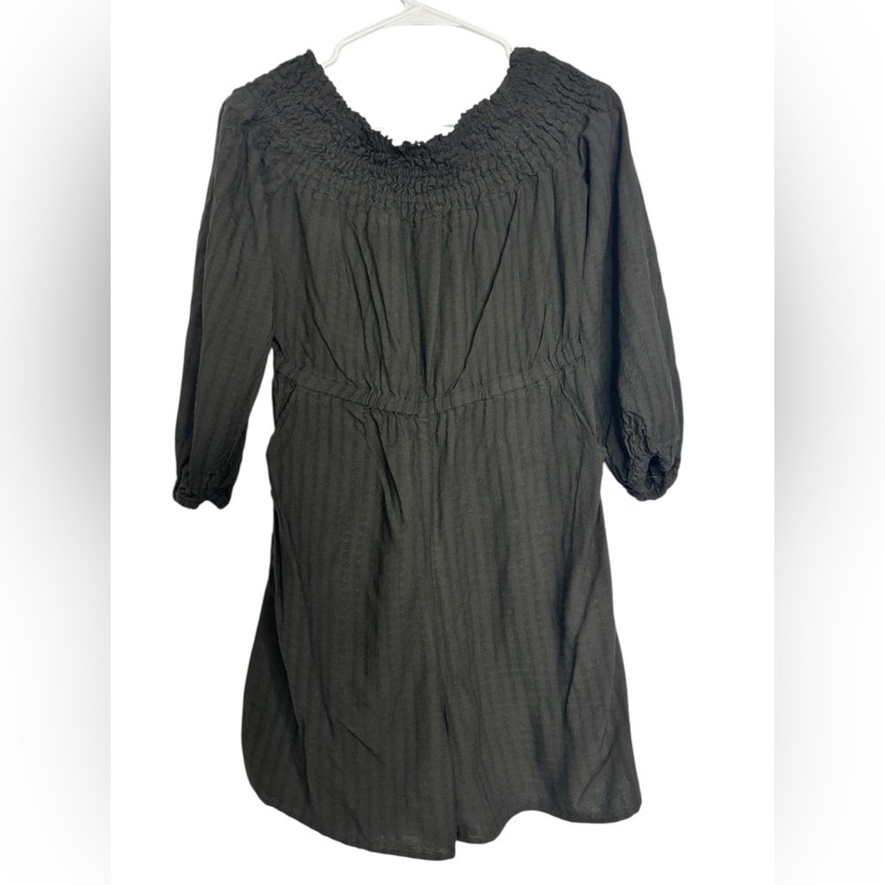 Anthropology‎ Amadi Chic Black Smocked Women's Romper Short off shoulder XS